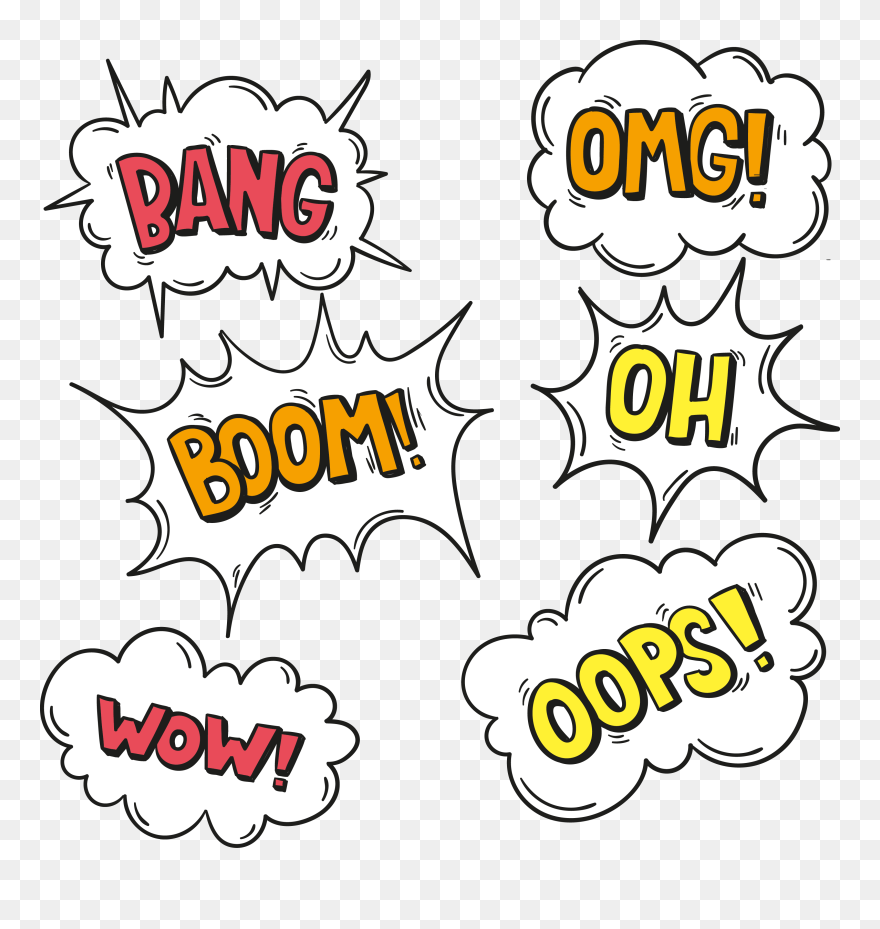 Comics Dialog Explosion Cartoon Cloud Free Frame Clipart - Transparent Background Omg Image Png