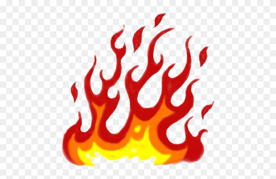 Flames Clipart Printable - Fire Cartoon Drawing - Png Download