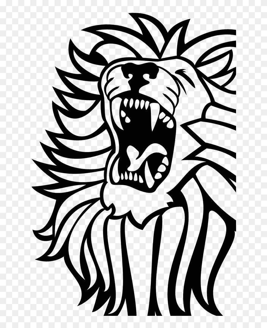 Lion Roar Clipart Black And White - Png Download