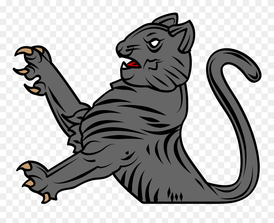 Cat - Wildcat Coat Of Arms Clipart