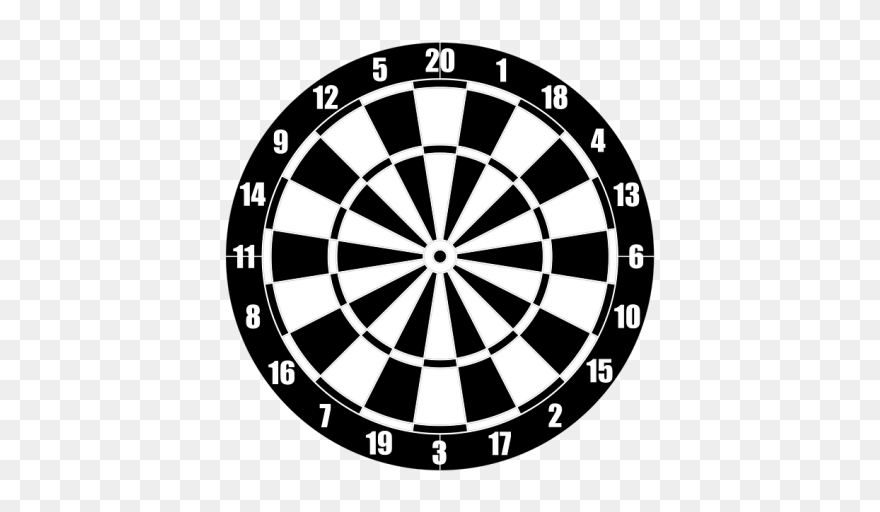 Dart Board Graphic - Dart Board Black And White Clipart