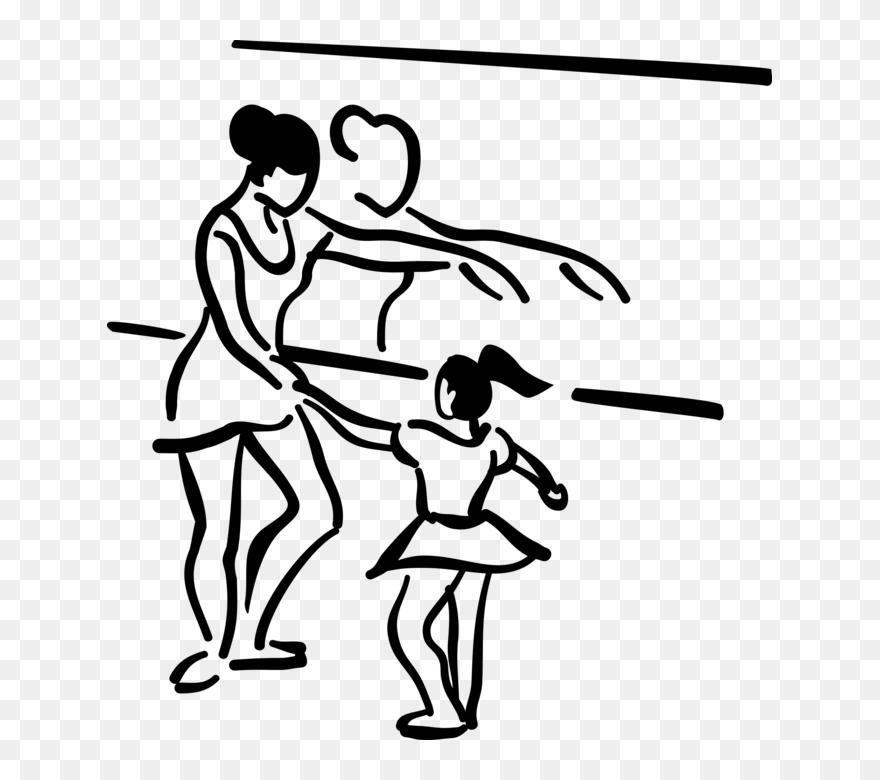 Ballet Vector Line - Dance Teacher Clipart Black And White - Png Download