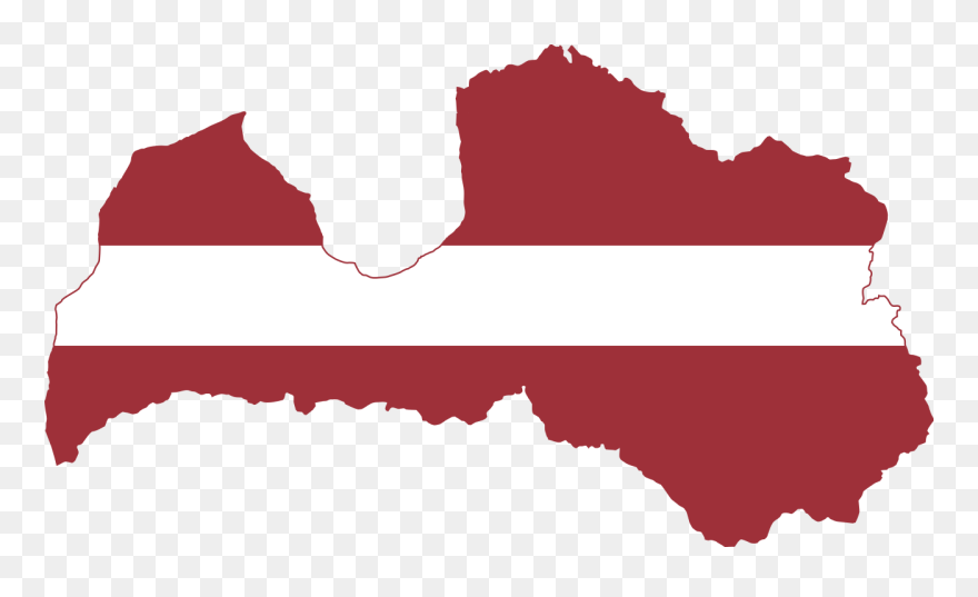 Lutheran Church In Latvia - Latvia Flag Map Clipart