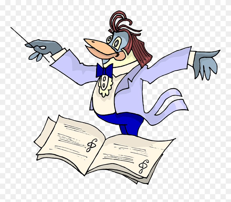 Orchestra Clipart Line Art - Animated Conductor - Png Download