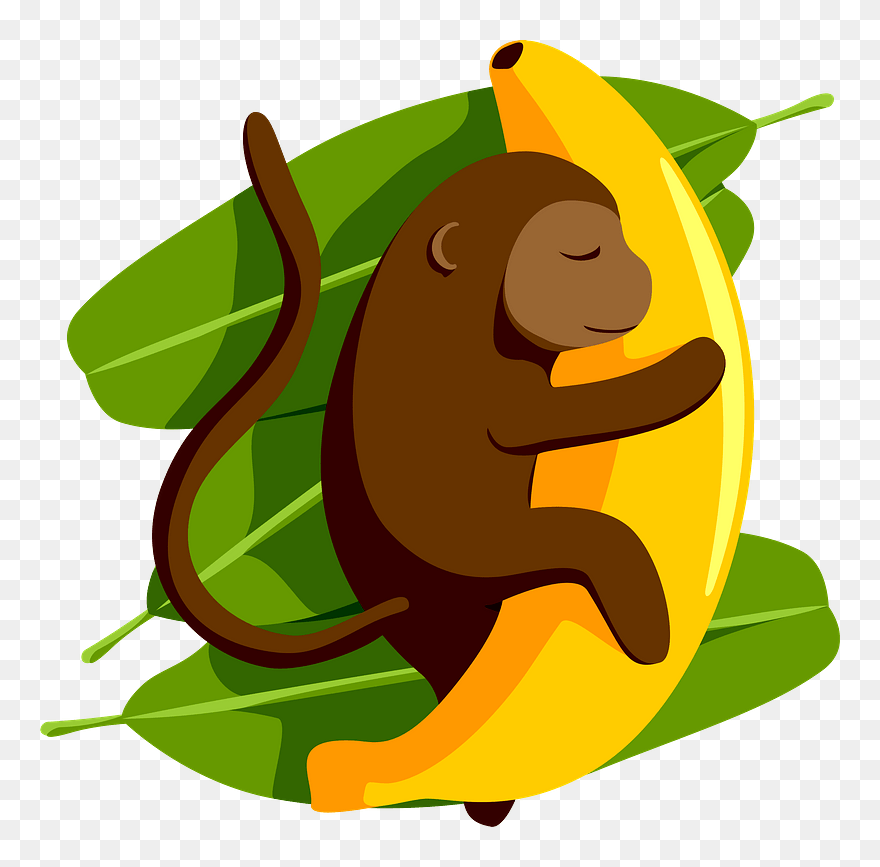 Monkey Hugging Banana Clipart - I Love Banana's! Funny Banana Gifts For Men And Women - Png Download