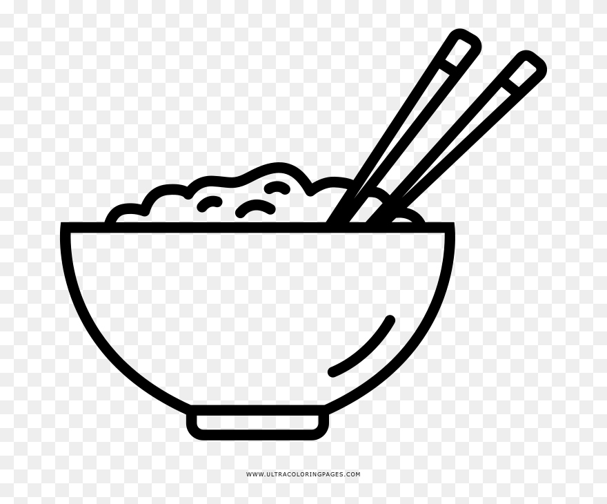 Rice Bowl Coloring Page - Rice Pudding For Coloring Clipart