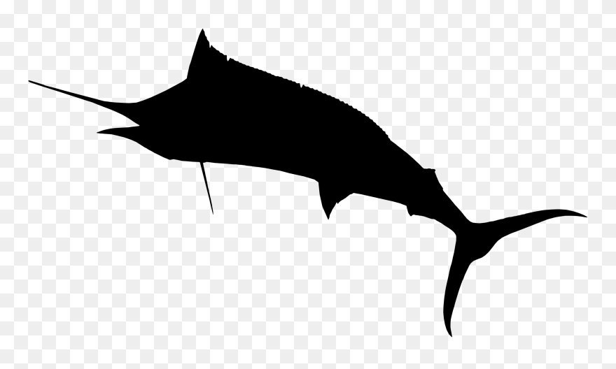 Dolphin Clip Art Fauna Silhouette Fish - Marlin Silhouette - Png Download