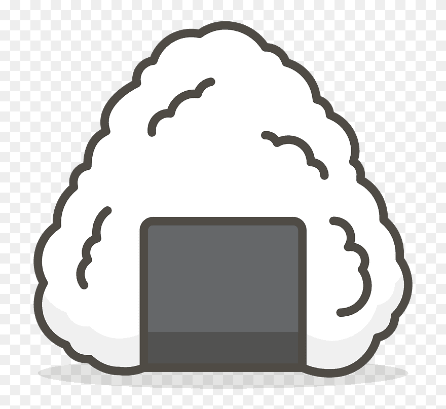 Rice Ball Emoji Clipart - Rice Ball Icon - Png Download