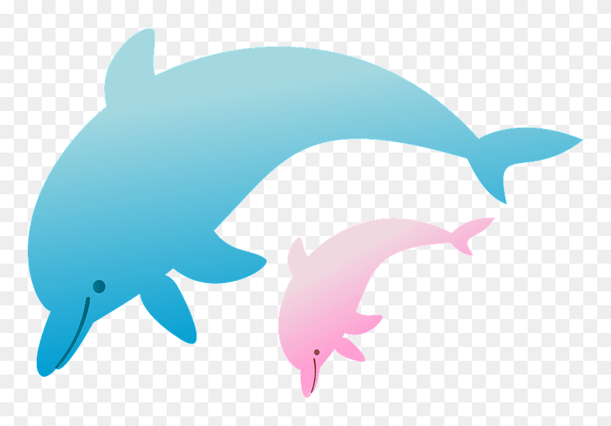 Dolphins Jumping Clipart - 水色 の もの イラスト - Png Download