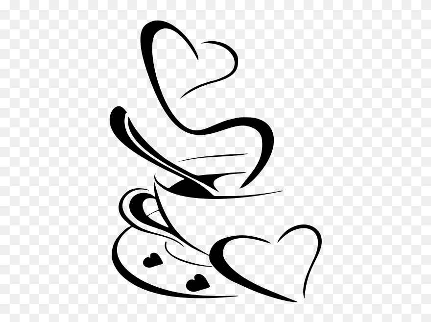 Coffee And Hearts By Karen Arnold - Coffee Cup With Heart Clipart - Png Download