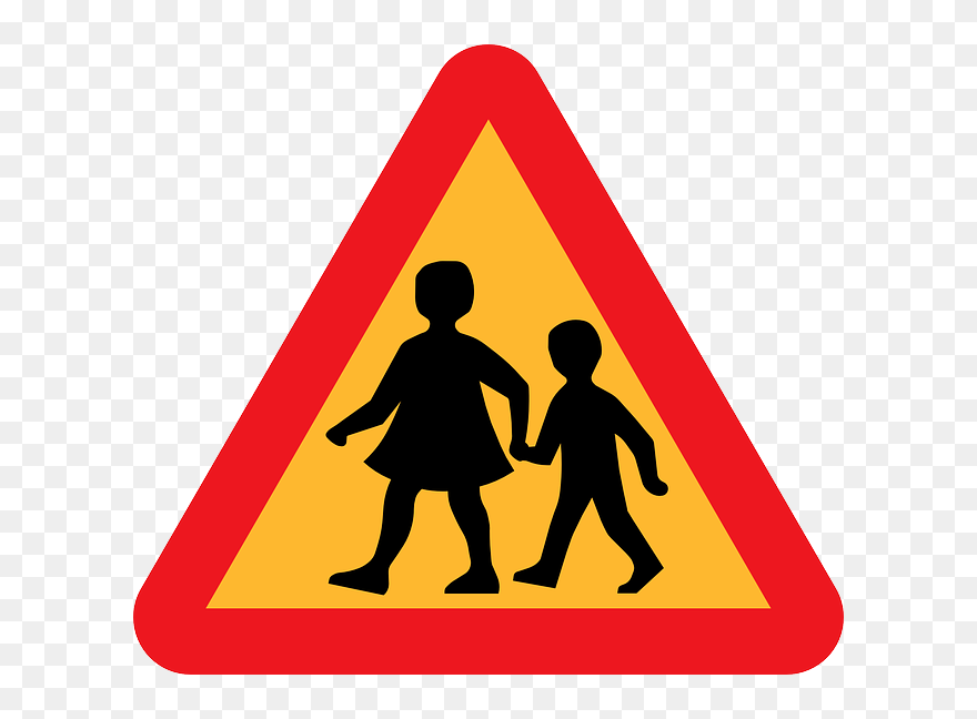 Children Cross The Road Sign Clipart