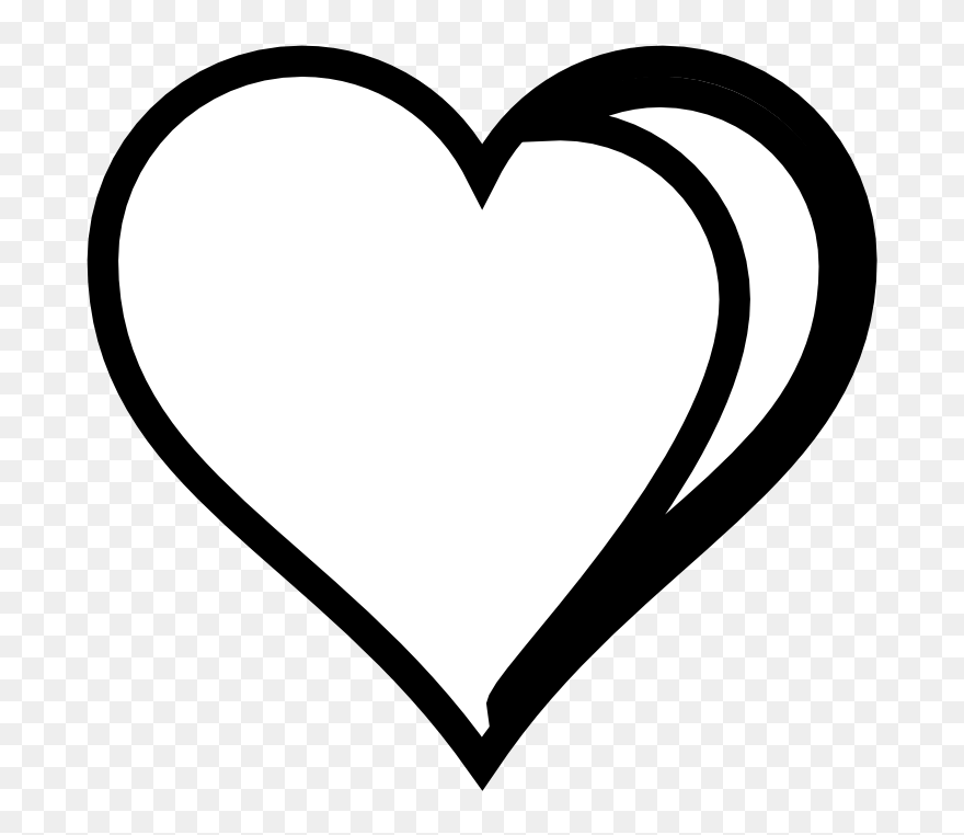 Transparent Black And White Clipart Png - Heart