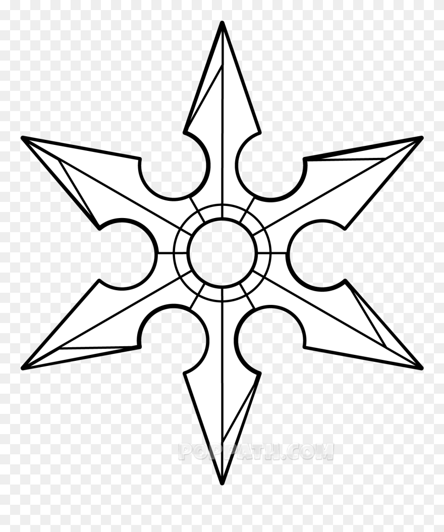 Download Transparent Download How To Draw A Pop Path - Shuriken Drawing Clipart