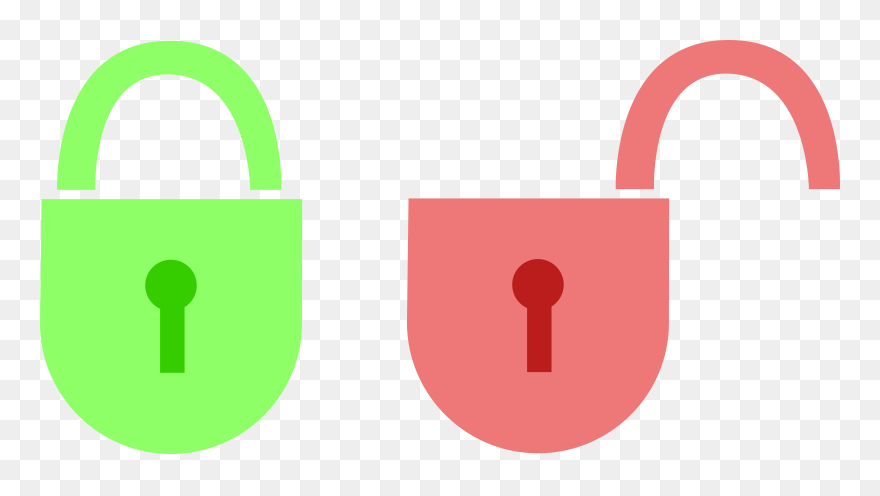 Lock Clipart Locked Up - Locked And Unlocked Lock - Png Download