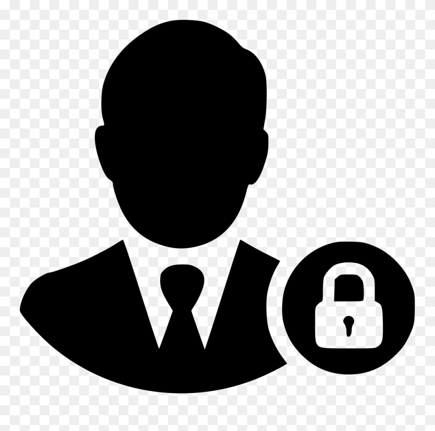Businessman Safe Secure Protected User Lock Person - User Remove Icon Png Clipart