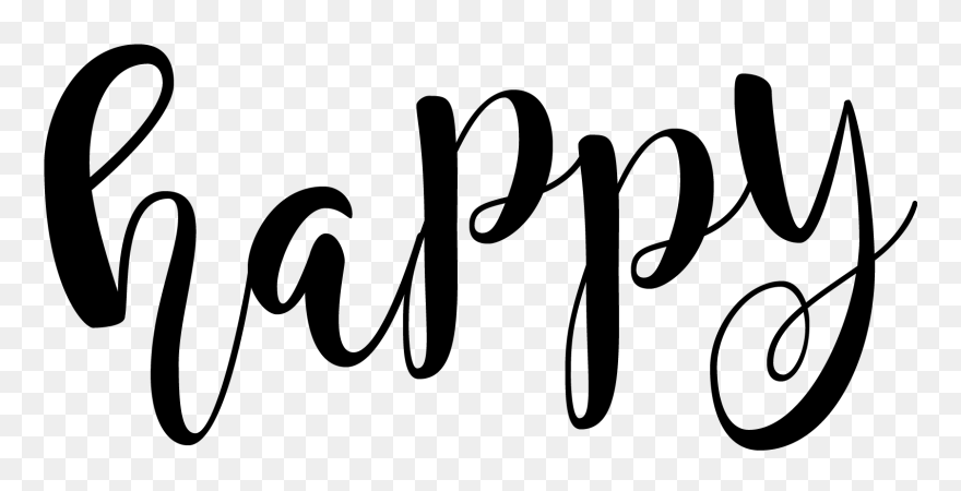 Birthday Clipart Black And White Png Tumblr Svg Free - Transparent Happy Png Text