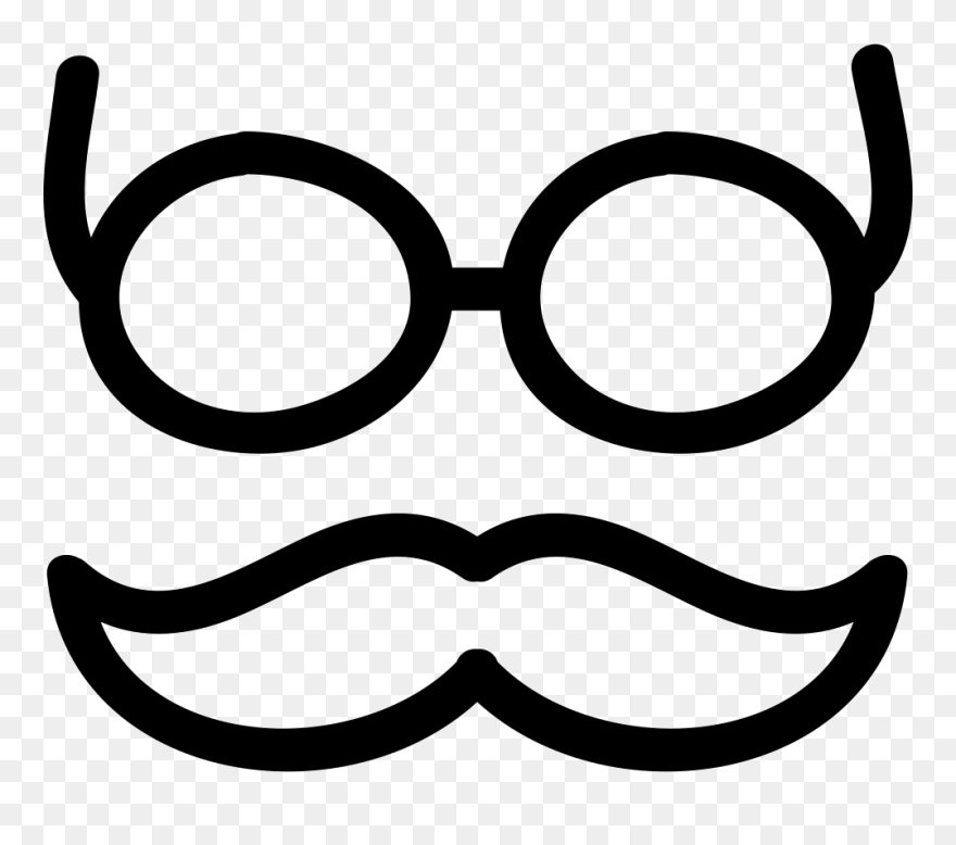 Mustache And Glasses Hand Drawn Outlines Svg Png Icon - Charing Cross Tube Station Clipart