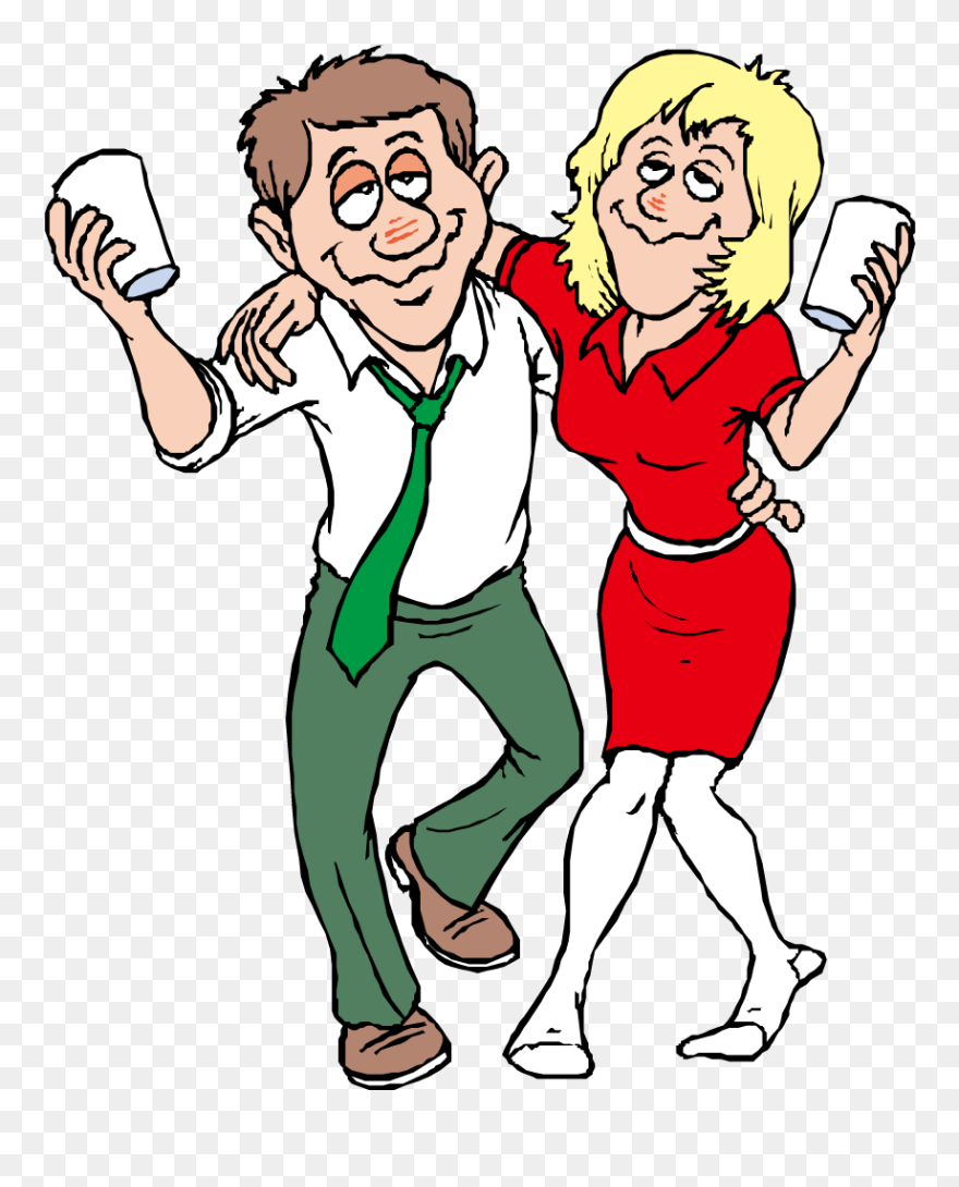 Clipart Beer Binge Drinking - Drunk Man And Woman Cartoon - Png Download