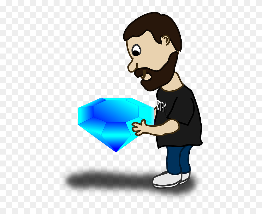 Rock, Man, Person, Diamond, Jewel, Jeweler - Animated Lawn Mowing Gif Clipart