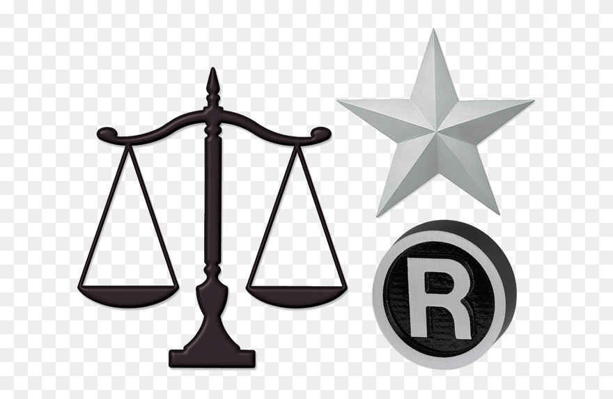 Scales Of Justice, Registered Mark And Prismatic Star - Justice Symbol Scales Clipart