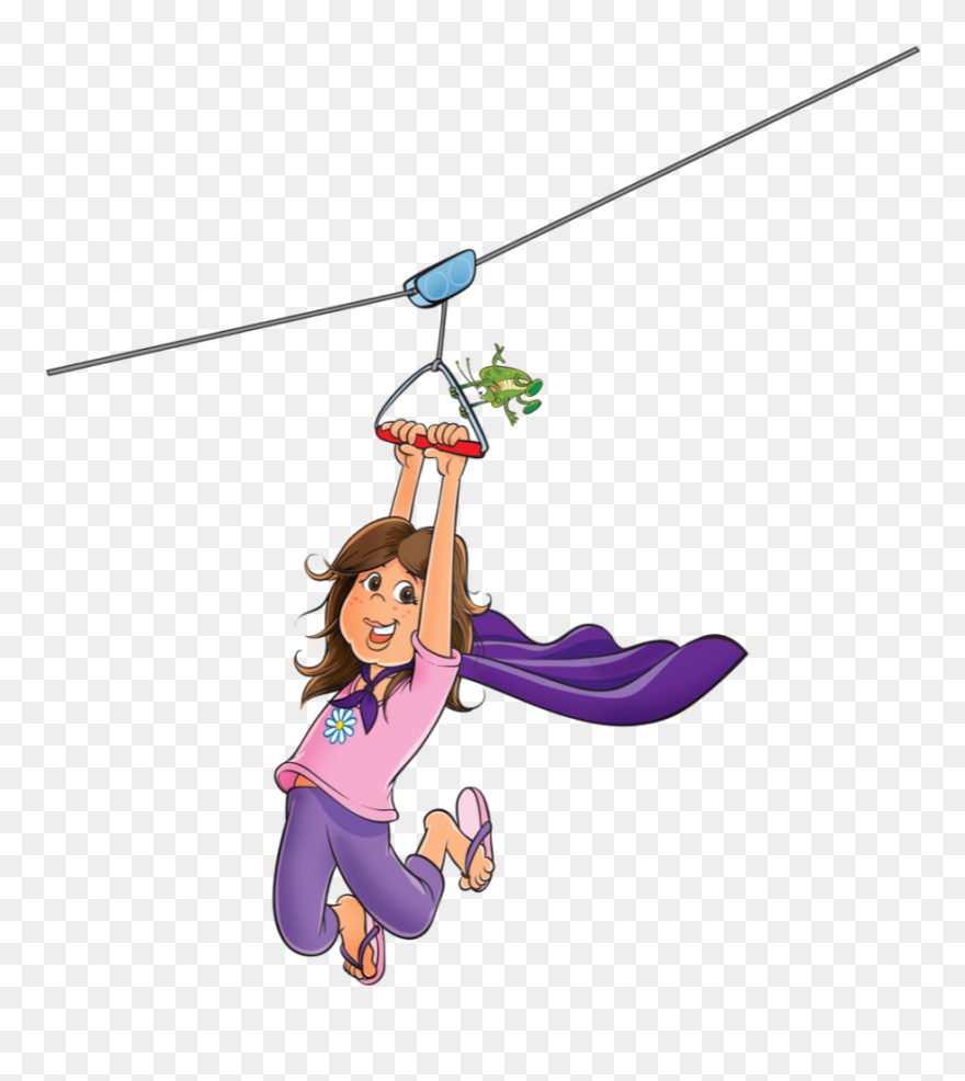 Maggie-zipline - Cartoon Clipart