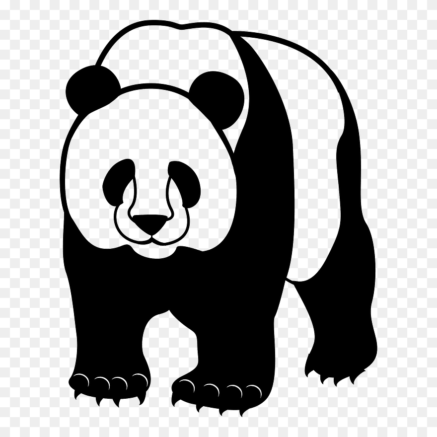 Giant Panda Animal Clipart - パンダ イラスト 正面 - Png Download