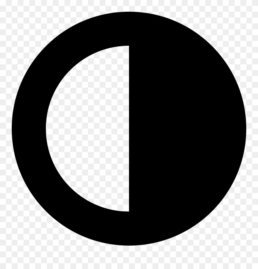 Semi Svg Black And White - Half Black Half White Circle Clipart