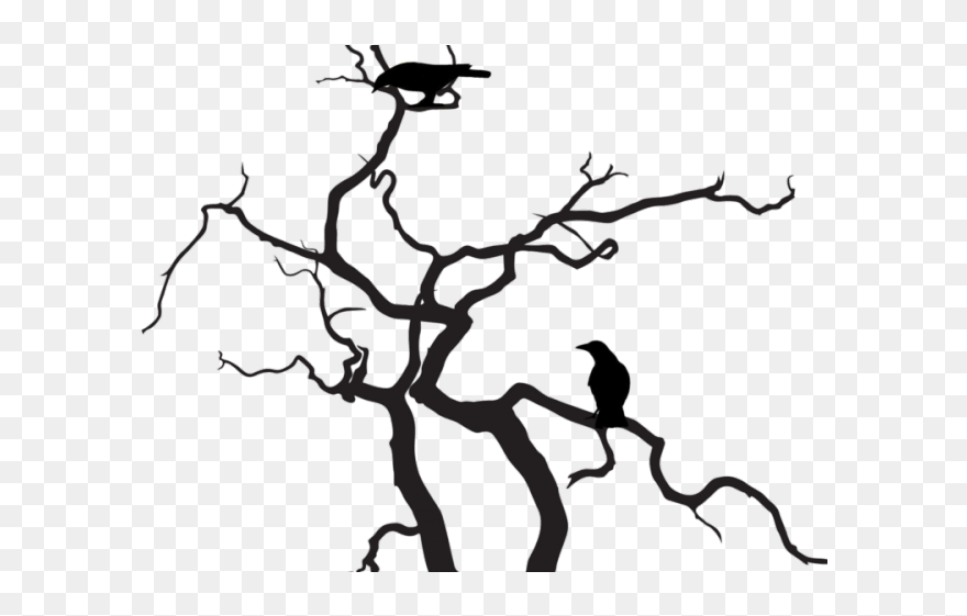 Silhouette Of A Scary Tree Clipart