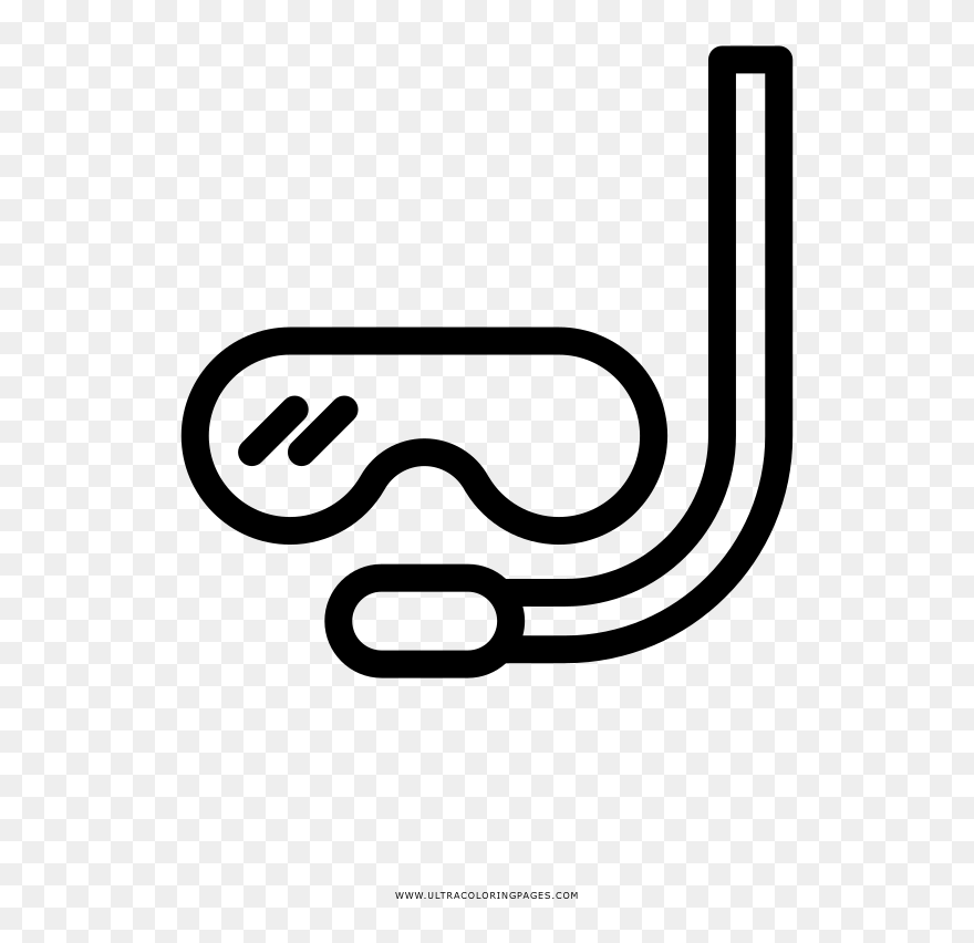 Snorkeling Mask Coloring Page Clipart