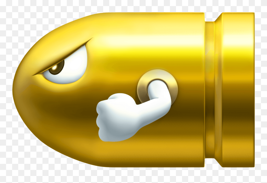 New Super Mario Bros - Gold Bullet Bill Mario Clipart