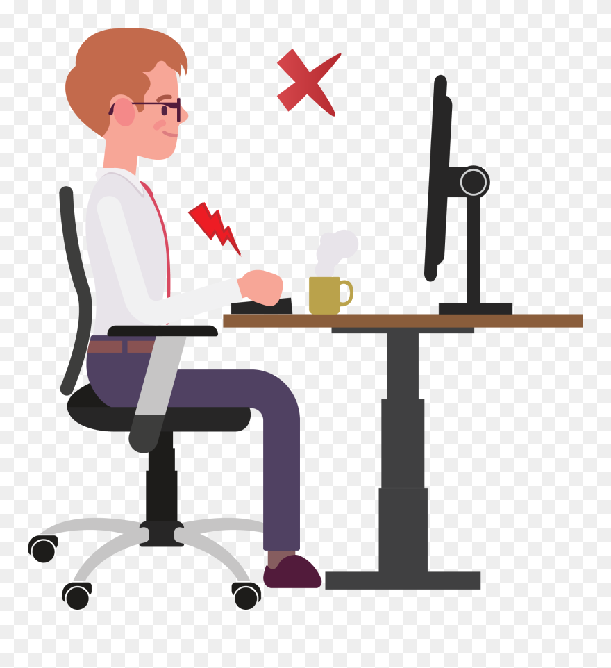Ergonomics While Working From Home Clipart