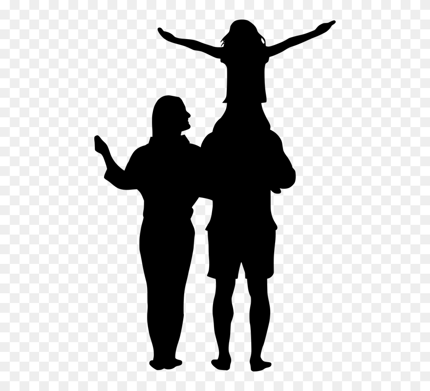 Transparent Mother Father Daughter Clipart - Mother Father Daughter Silhouette - Png Download