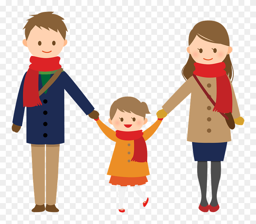 Family Mother Father Daughter Clipart - 人 イラスト フリー 全身 - Png Download