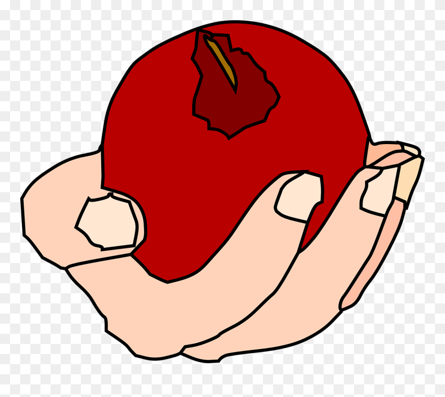 Apple Red Food Free Photo - Hand Holding Fruuit Transparent Clipart