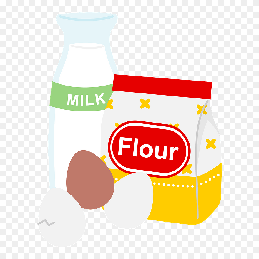 Flour Egg Milk Clipart - 小麦 卵 乳 イラスト - Png Download