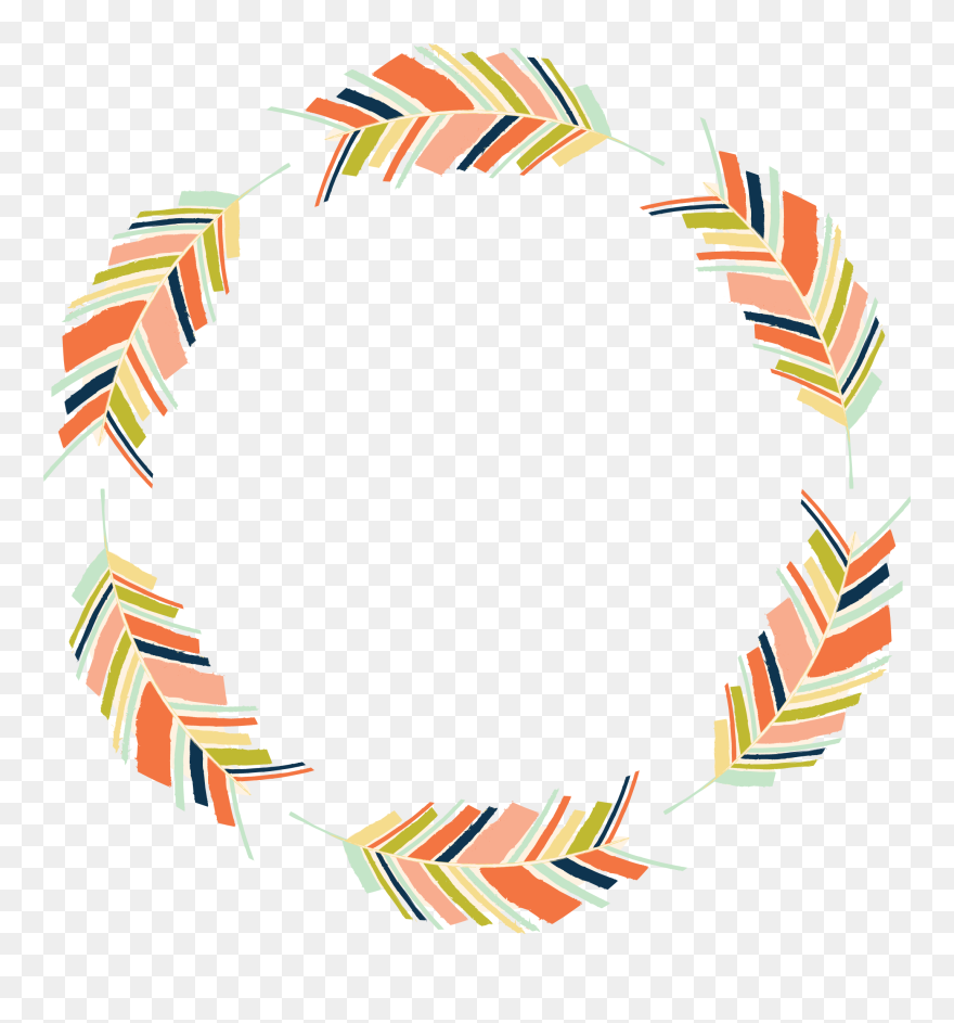 #feather #feathers #featherwreath #featherframe #wreath - Feather Wreath Clipart - Png Download