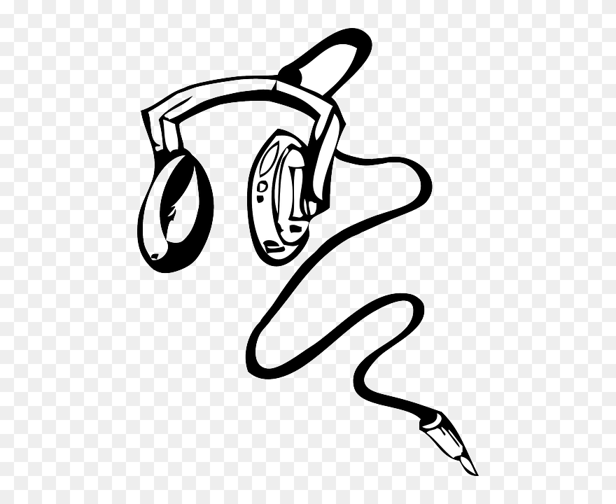 Earphones, Audio, Headphones, Mp3, Music, Listening - Dj Headphones Vector Png Clipart