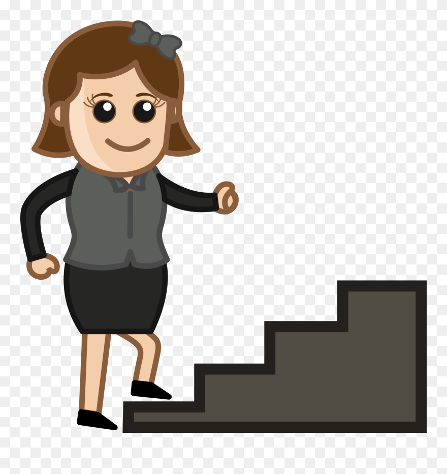 Cute Teacup Yorkies Climbing Playing Png Clipart - Girl Walking On Stairs Cartoon Transparent Png