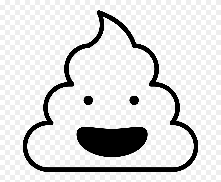 Emojis Drawing Poo Transparent Png Clipart Free Download - Poop Black And White
