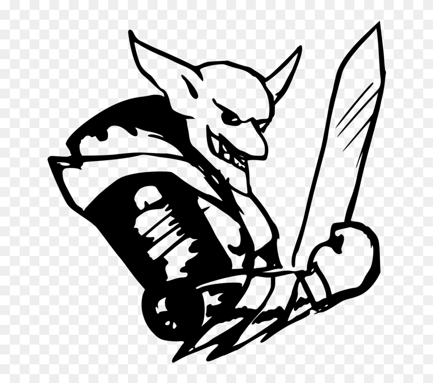 Goblin Drawing Line Art Fantasy Monster - Goblin Vector Black And White Clipart