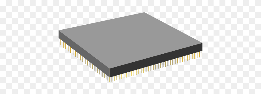 Cpu With Gold Pins Vector Graphics - Electronics Clipart