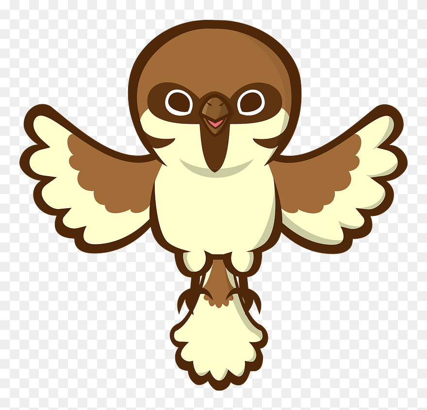 Eurasian Tree Sparrow Clipart - スズメ イラスト 正面 - Png Download