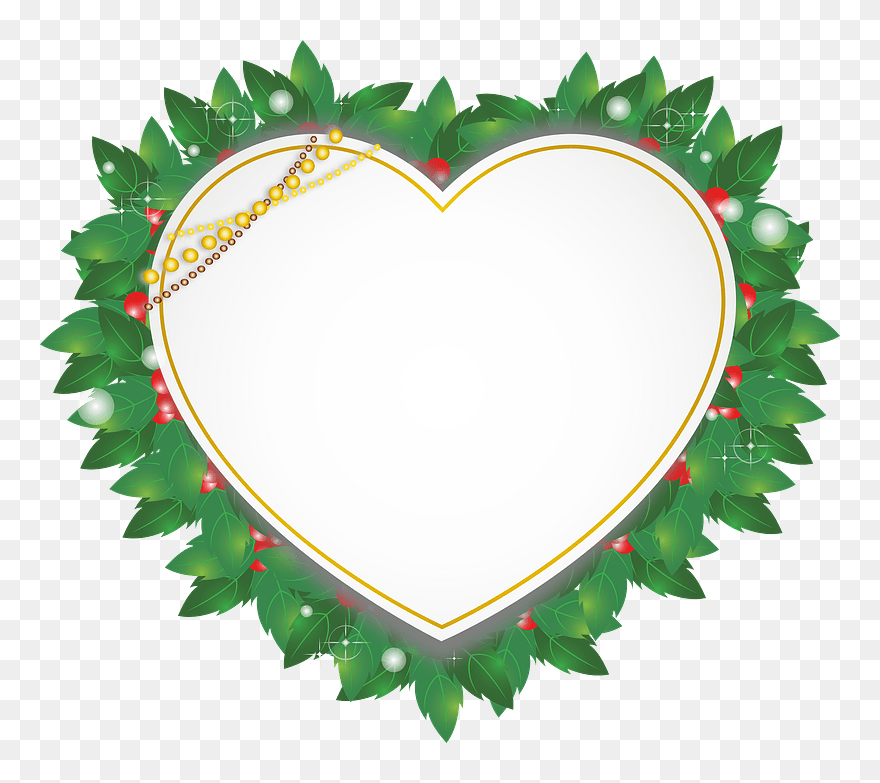 Christmas Holly Heart Rabel Clipart - Heart - Png Download