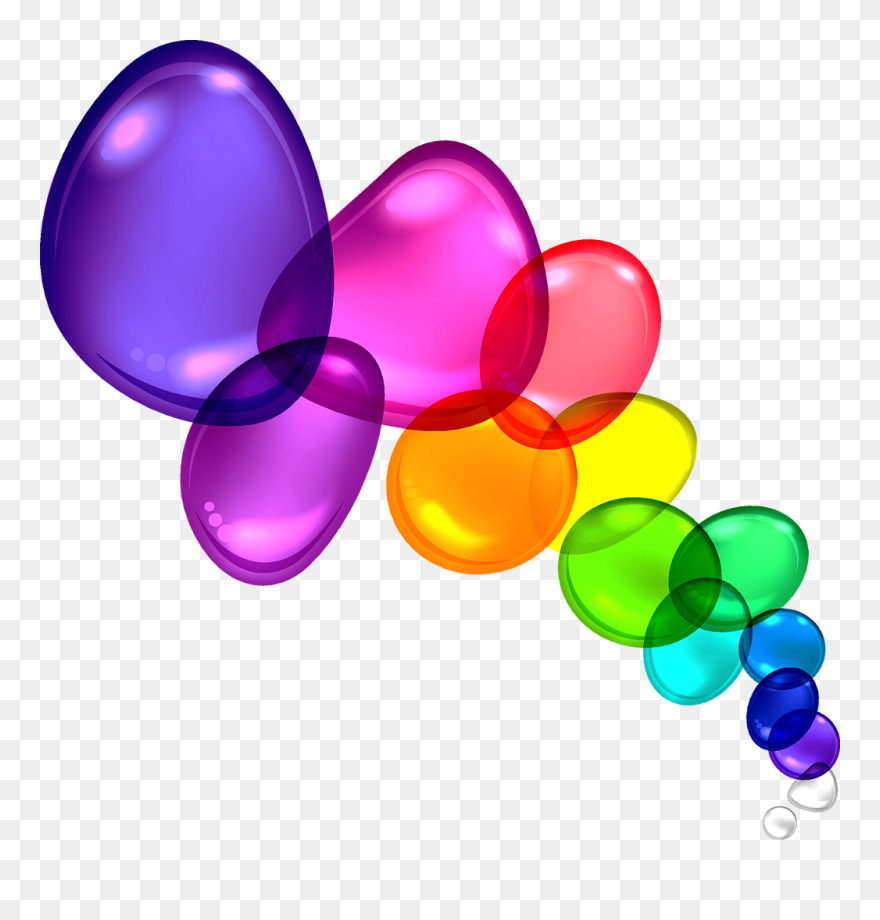 Crystal Balloon Balloons Bubble Glass Colorful Water - Colourful Bubbles Clip Art - Png Download