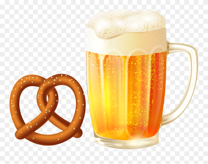 And Mug Pretzel Beer Glassware Root Clipart - Png Download