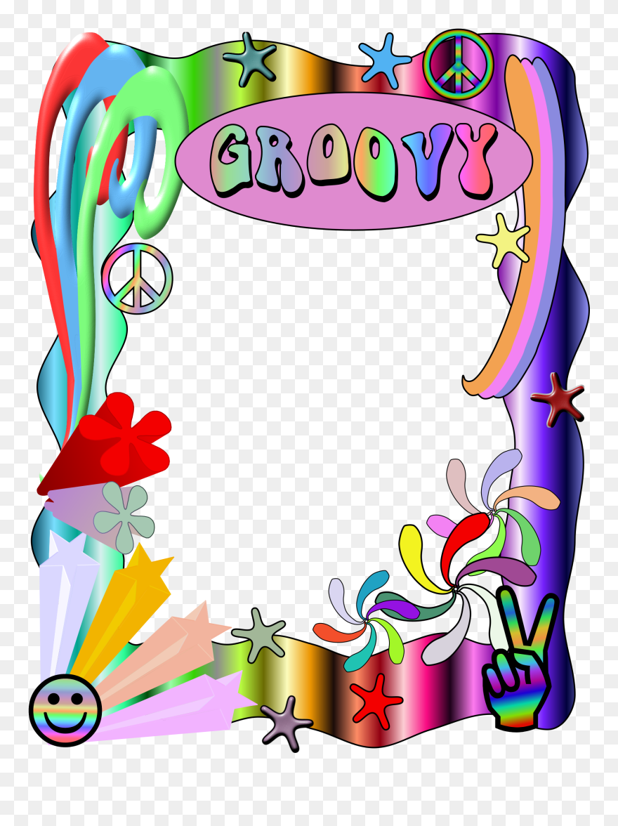 Hippie Clipart Border - Hippie Frame Png Transparent Png