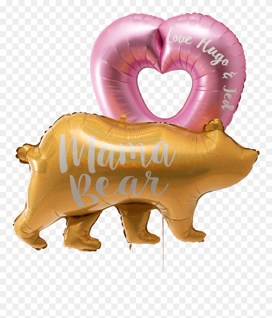 Mama Bear And Heart - Love Clipart