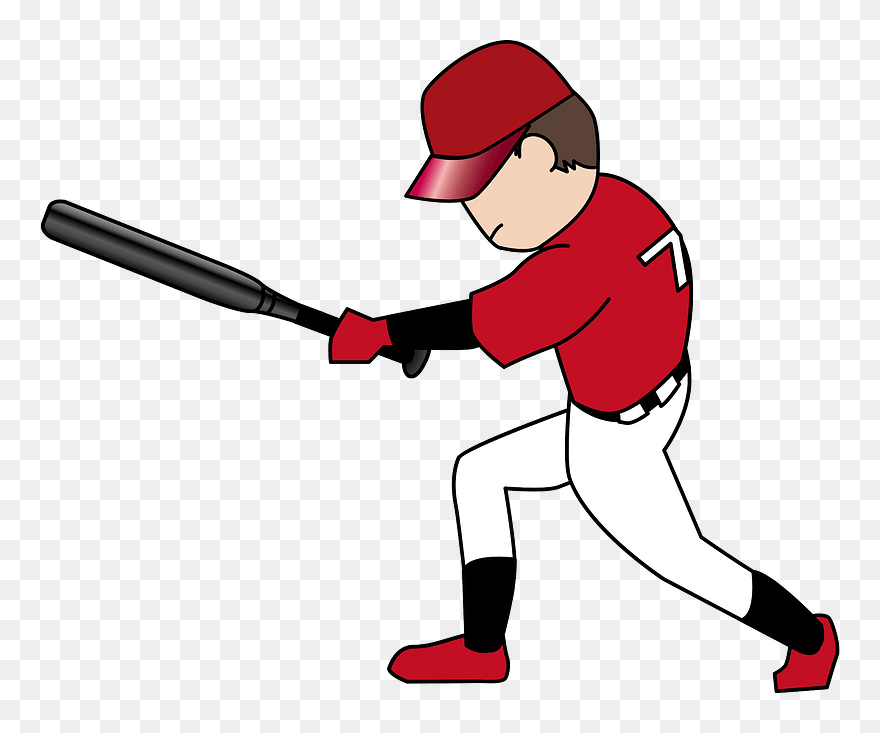 Batter Baseball Sports Clipart - 無料 イラスト 打者 - Png Download