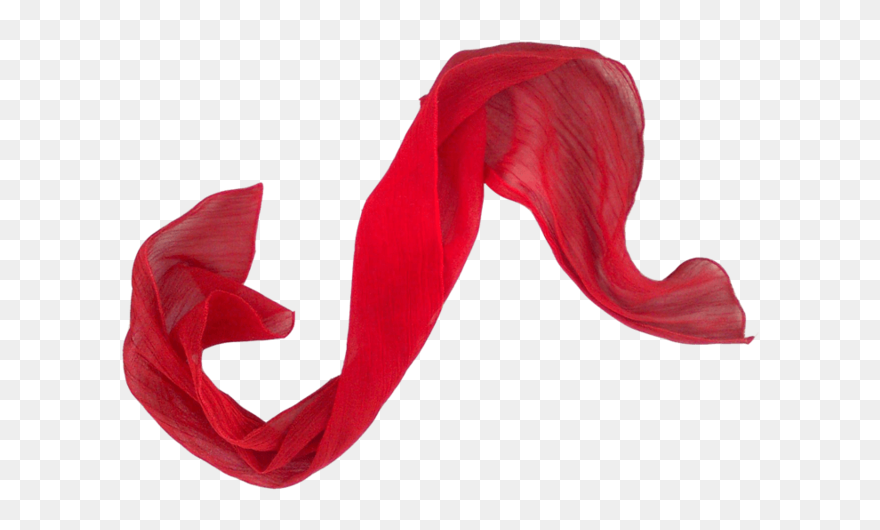 Flying Red Scarf - Flowing Fabric Clipart