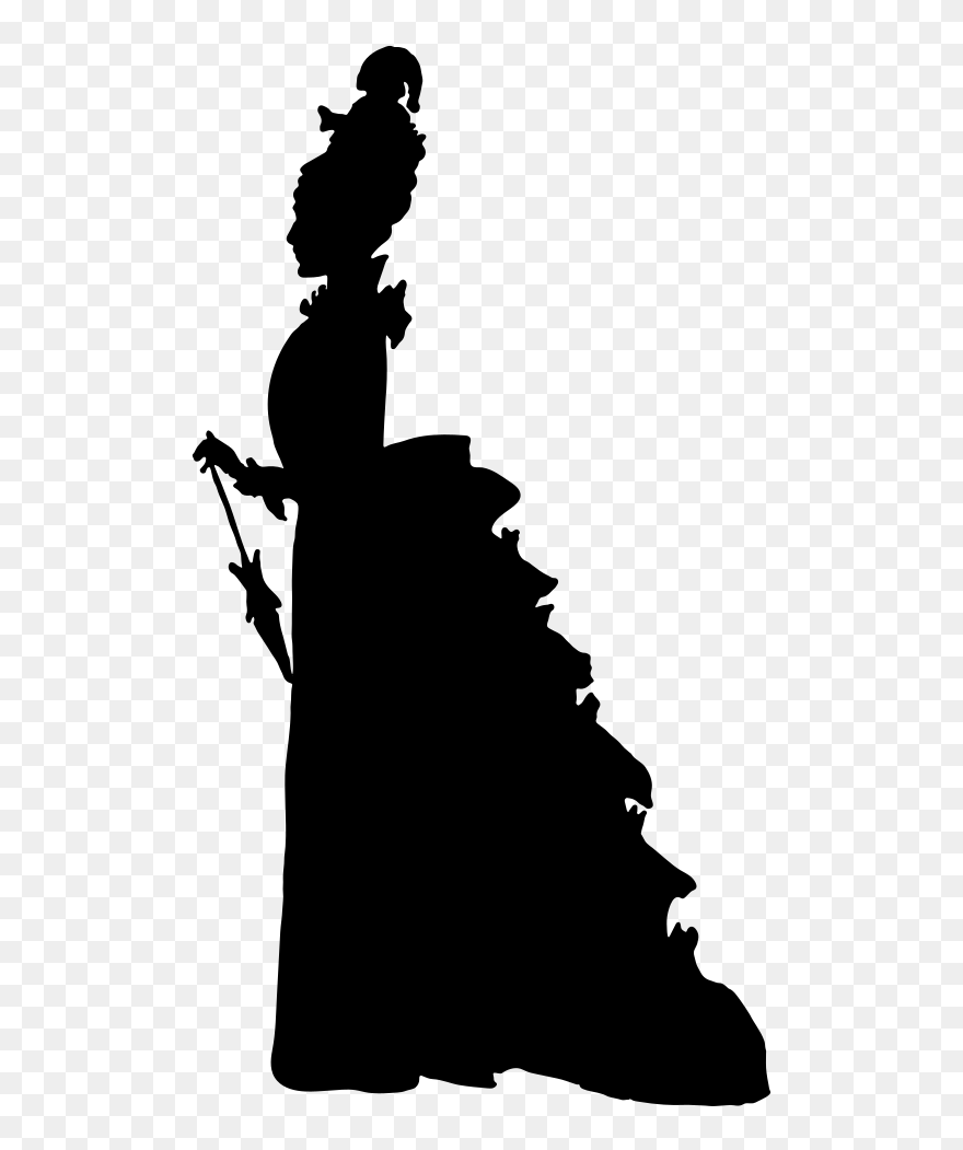 17th Century Woman Silhouette Clipart